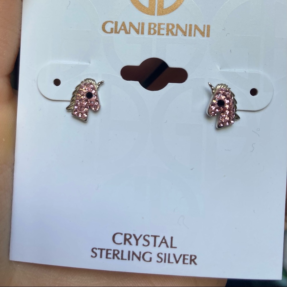 Giani Bernini Pink Unicorn Stud Earrings